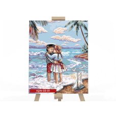 Картина для малювання за номерами Danko Toys Друзі на морі 30х40см (KpN-03-01)