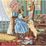 Картина розфарбовування за номерами Danko Toys Художниця 40x40 (KpNe-40*40-02-05)