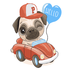 Картина для малювання за номерами Brushme Привітик від мопса 30х40см (MEX7110)