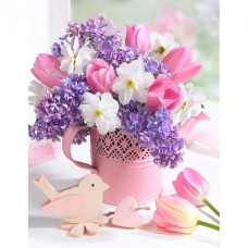 Картина для малювання за номерами Лавка Чудес Ніжний весняний букет 50х40см (LC40031)