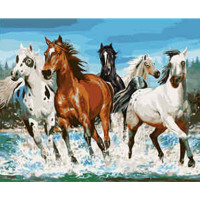 Картина для малювання за номерами Стратег Браві коні 40х50см (VA-1931)