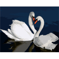 Картина для малювання за номерами Стратег Лебеді у воді 40х50см (VA-2662)