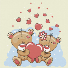 Картина для малювання за номерами Art Craft Пара ведмежат 30х30см (15537-AC)