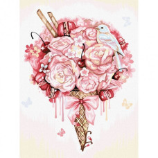 Картина розфарбовування за номерами Danko Toys Букет троянд 30x40 (KrNe-03-08)