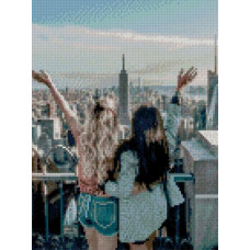 Картина за номерами з алмазною мозаїкою Стратег Привіт, місто 30х40см (HX118)