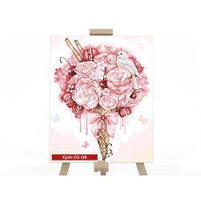 Картина для малювання за номерами Danko Toys Букет троянд 30x40 (KpN-03-08)