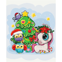 Картина для малювання за номерами Brushme Святковий єдиноріг 30х40см (BS52723)