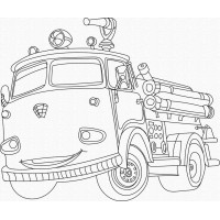 Картина розпис на полотні Art Craft Пожежна машина 25х30см (15520-AC)