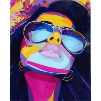 Картина-розмальовка за номерами Strateg Поп-арт в окулярах 40х50 (SY6912)