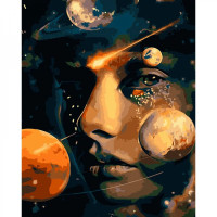 Картина-розмальовка за номерами Strateg Обличчя Всесвіту 40x50 (GS685)