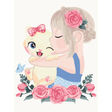 Картина за номерами Brushme Кицькина любов 30х40 (KBS7122)