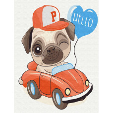 Картина за номерами Brushme Вітаннячко від мопса 30х40 (KBS7110)