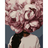 Картина для малювання за номерами Стратег Дівчина-піон 40х50см (VA-1171)