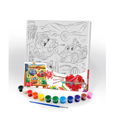 Картина розпис на полотні Danko Toys Машинки 31х31см (PX-05-03)