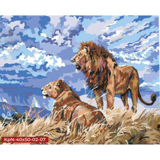 Картина для малювання за номерами Danko Toys Леви 50x40 (KpNe-40*50-02-07)