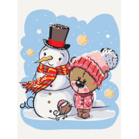 Картина для малювання за номерами Brushme Святкові друзі 30х40см (BS52725)