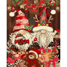 Картина-розмальовка за номерами Strateg Гноми в подарунках 40х50 (GS1549)