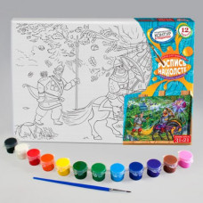Картина розпис на полотні Danko Toys Богатирі 21х31см (PX-04-05)