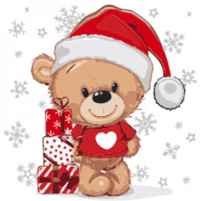 Картина-розфарбовка за номерами Strateg Ведмедик 30x30 (ES229)