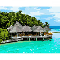 Картина для малювання за номерами Strateg Мальдіви 30х40 (SS-6598)