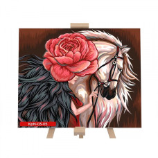 Картина розфарбовування за номерами Danko Toys Дама з конем 30x40 (KrNe-03-05)