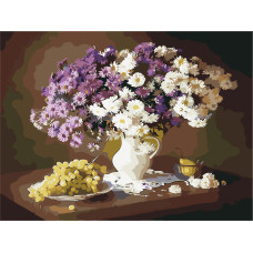 Картина для малювання за номерами Brushme Осінній натюрморт із квітами 40х50см (H687)