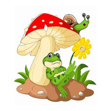 Картина для малювання за номерами Стратег Жабеня під грибком 30х40см (SV-0090)