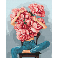 Картина для малювання за номерами Brushme Півонії в обіймах 40х50см (BS52115)