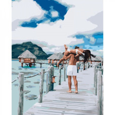 Картина-розмальовка за номерами Strateg Любов на морі 40х50 (GS1310)
