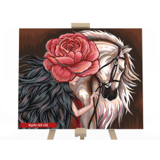Картина для малювання за номерами Danko Toys Дама з конем 30x40 (KpN-03-05)