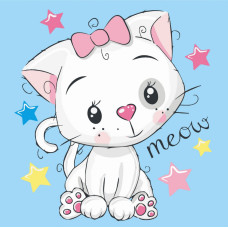 Картина для малювання за номерами Art Craft Біленька киця 30х30см (15502-AC)