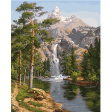 Картина для малювання за номерами Стратег Гірський водоспад 40х50см (VA-2239)