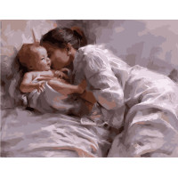 Картина для малювання за номерами Стратег Мати з немовлям 40х50см (VA-1614)