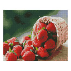 Картина за номерами з алмазною мозаїкою Стратег Кошик з полуницею 40х50см (FA12070)