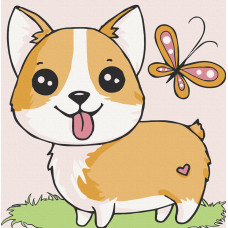 Картина для малювання за номерами Art Craft Цуценя Коргі 30х30см (15541-AC)