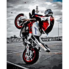 Картина для малювання за номерами Стратег Крутий байкер 40x50 (VA-3588)