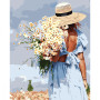 Картина для малювання за номерами Стратег Дівчина з ромашками 40х50см (VA-3670)