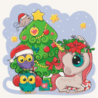 Картина для малювання за номерами Art Craft Єдиноріжка з друзями 30х30см (15553-AC)