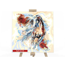 Картина для малювання за номерами Danko Toys Швидкий біг коня 40х40см (KpNe-02-05)