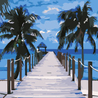 Картина-розмальовка Strateg за номерами Сходи до океану 20х20 (HH5580)