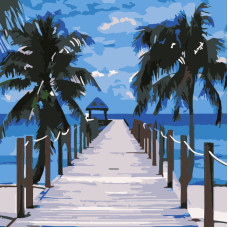 Картина-розмальовка Strateg за номерами Сходи до океану 20х20 (HH5580)