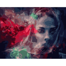 Картина-розмальовка за номерами Strateg Дівчина вітру 40х50 (GS342)