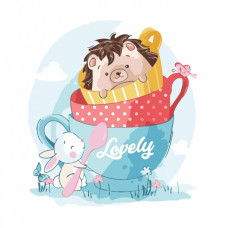 Картина для малювання за номерами Стратег Їжачок із зайченям 30х40см (SV-0047)