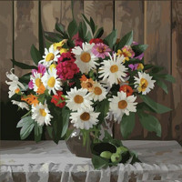 Діамантова мозаїка Strateg за номерами Сонячний букет 30х30 (ME13829)