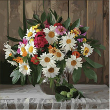 Діамантова мозаїка Strateg за номерами Сонячний букет 30х30 (ME13829)