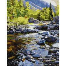 Картина для малювання за номерами Стратег Гірська річка 40х50см (VA-1453)