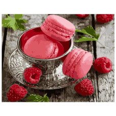 Картина для малювання за номерами Стратег Малинові макаруни 40х50см (VA-0777)