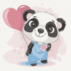 Картина для малювання за номерами Art Craft Панда з кулькою 30х30см (15534-AC)