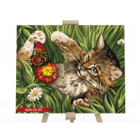 Картина для малювання за номерами Danko Toys Котик 30x40 (KpN-03-03)
