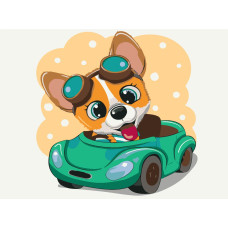 Картина за номерами Brushme Коргі за кермом 30х40 (KBS0073)